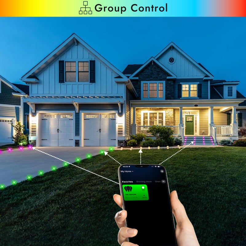 FVTLED LED Deck Lights Kit, 10pcs Î¦1.22 WiFi Smart Phone Control Low Voltage Recessed RGBW Deck Lighting Waterproof Outdoor Yard Path Stair Decor, Black - Image 3